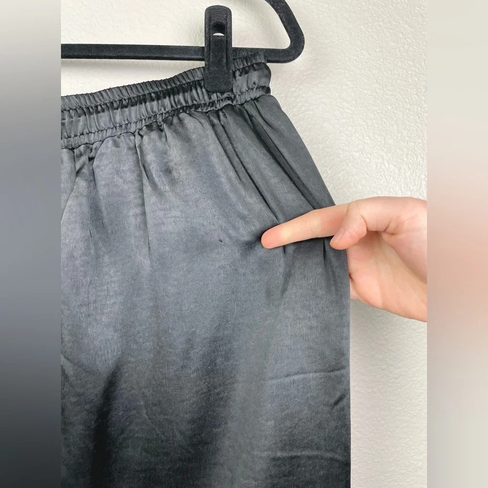 REVOLVE Superdown Women's Large Black Rita Cargo Pant Satin Pockets Drawstring - Picture 15 of 16